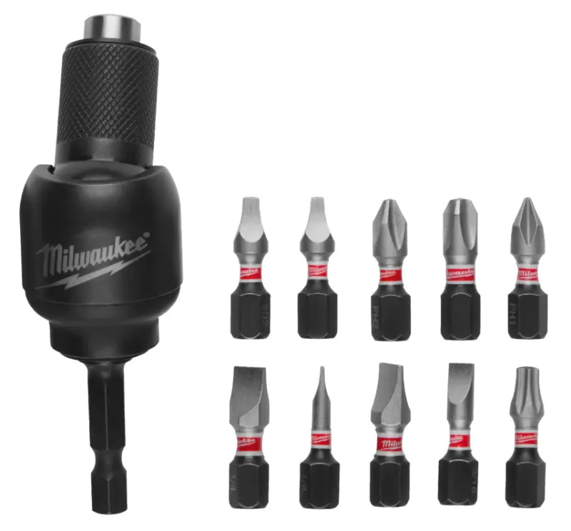 Úhlový nástavec ShockWave Knuckle s bity 1/4" Milwaukee 4932459781, rázový. Sada 11 dílů (MI4932459781)